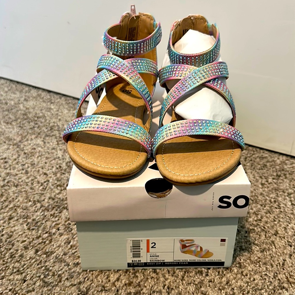 SO Anise Rainbow - Gladiator style sandal- size 2